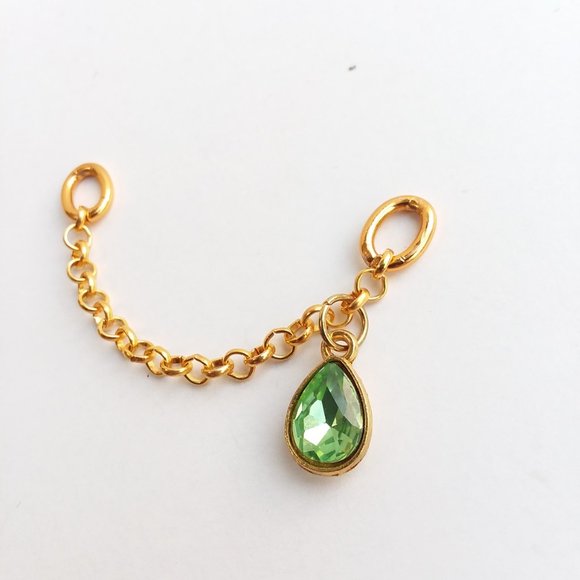 Green rhinestone shoe charm Roller Skate shoelace accessory chain - Picture 6 of 7